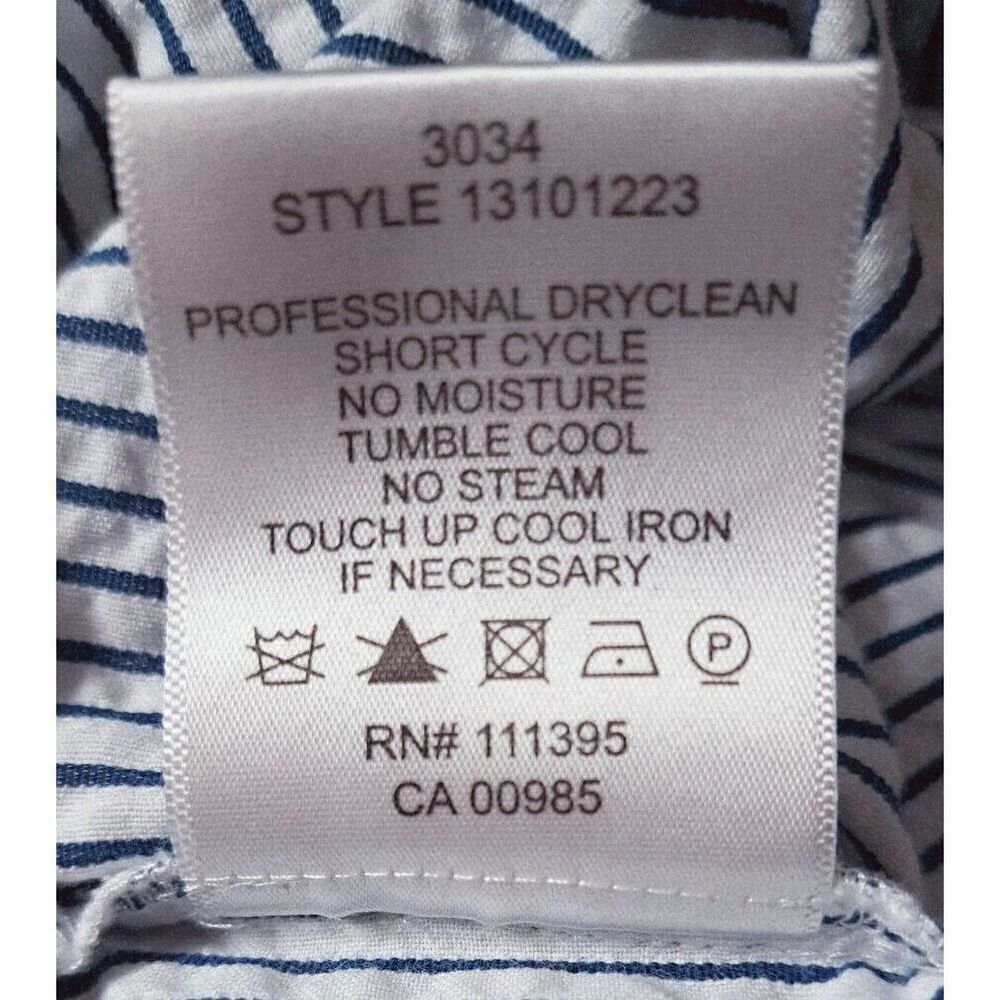 Tory Burch Pants Size 8 Blue White Striped Seersucker Flare Leg - Picture 11 of 12